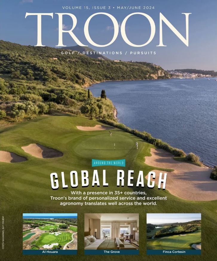 Troon Magazine Cover Volume 15, Issue 2 March / April 2024. In The ZOne: Combining golf, technology, and entertainment has boosted Golfzon Social to the forefront of the game's growth